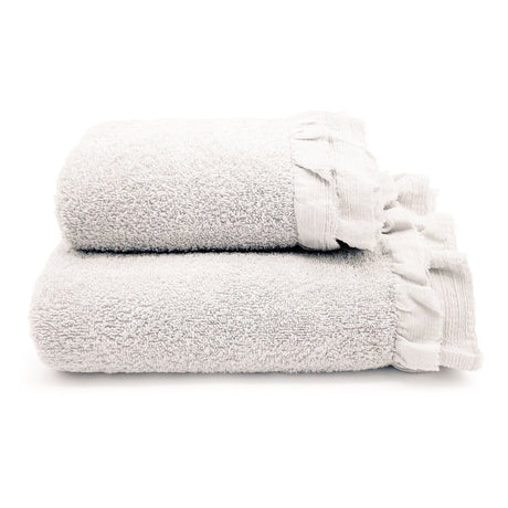 Coppia di Asciugamani in Spugna di Cotone - Voile Coppia di spugna Lisola Ostrica