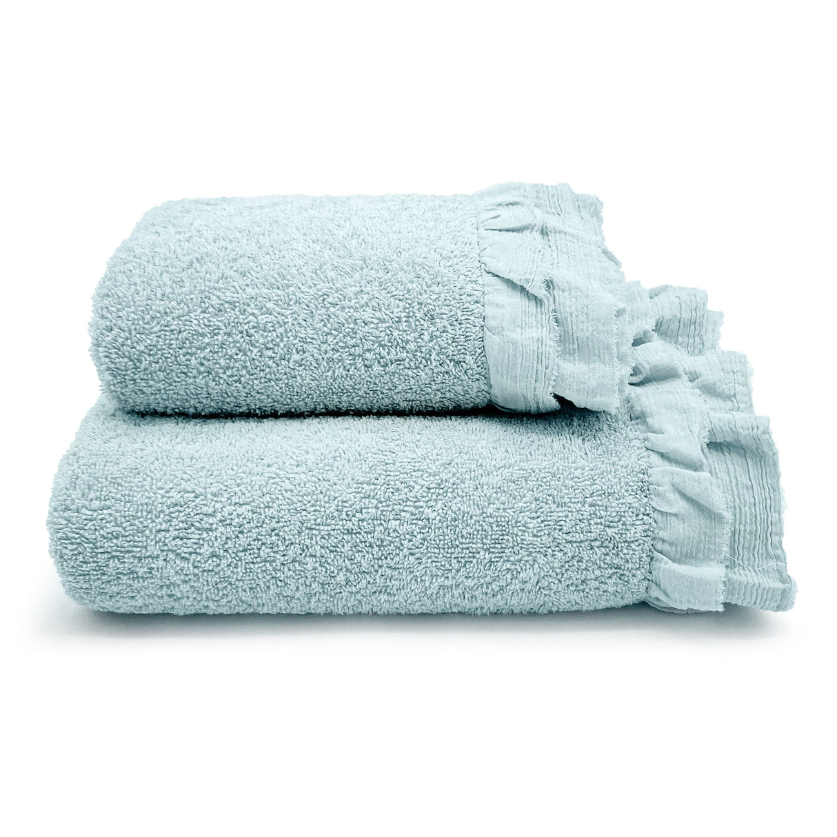 Coppia di Asciugamani in Spugna di Cotone - Voile Coppia di spugna Lisola Turchese