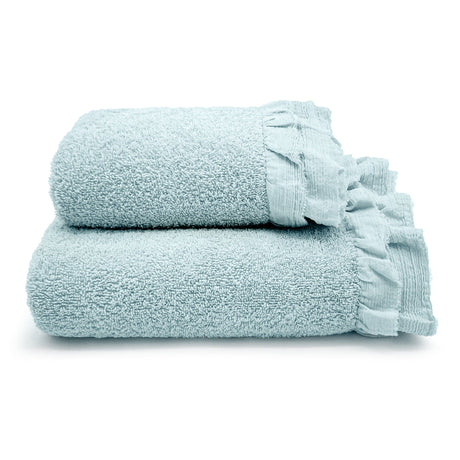 Coppia di Asciugamani in Spugna di Cotone - Voile Coppia di spugna Lisola Turchese