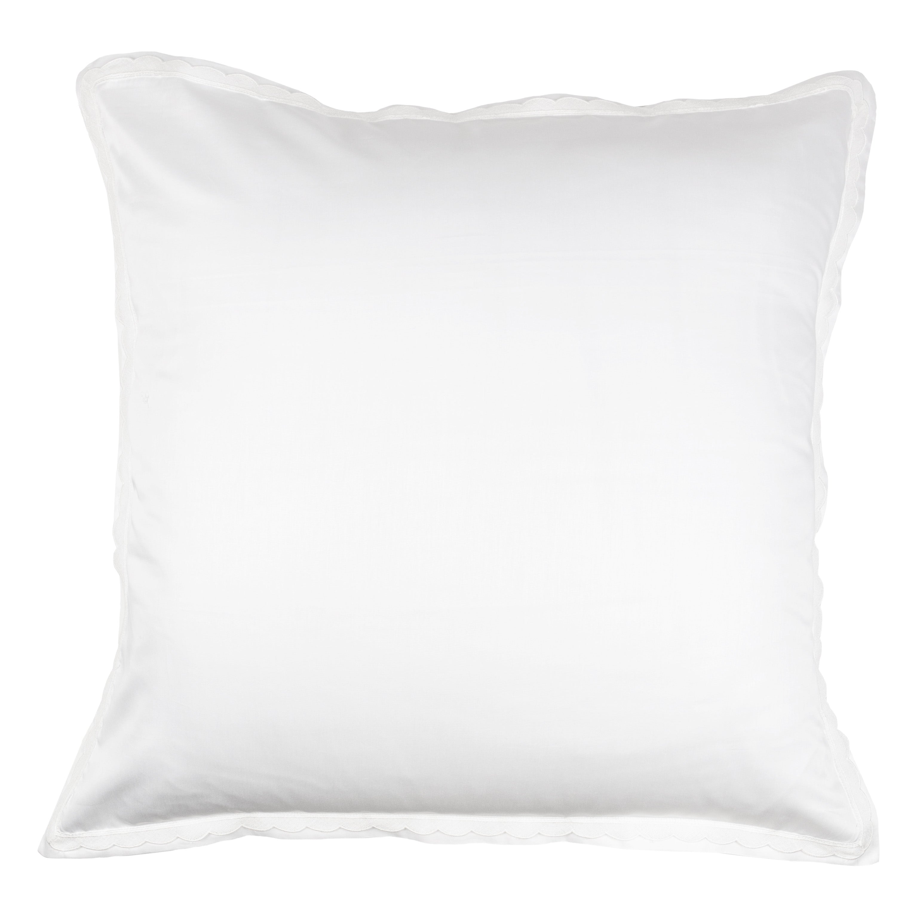 Coppia di Federe in Raso di Cotone con Macramè Smerlato - Castello Federa Fazzini Atelier Bianco