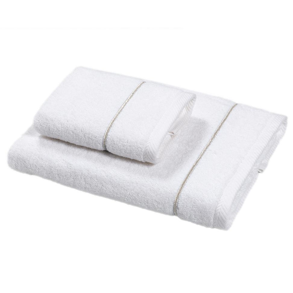 Coppia di Spugna con ricamo bacchetta - Atollo Coppia di spugna Dea Bianco/Argento