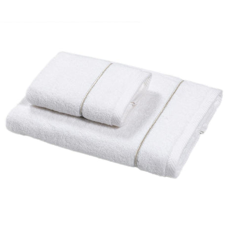 Coppia di Spugna con ricamo bacchetta - Atollo Coppia di spugna Dea Bianco/Argento