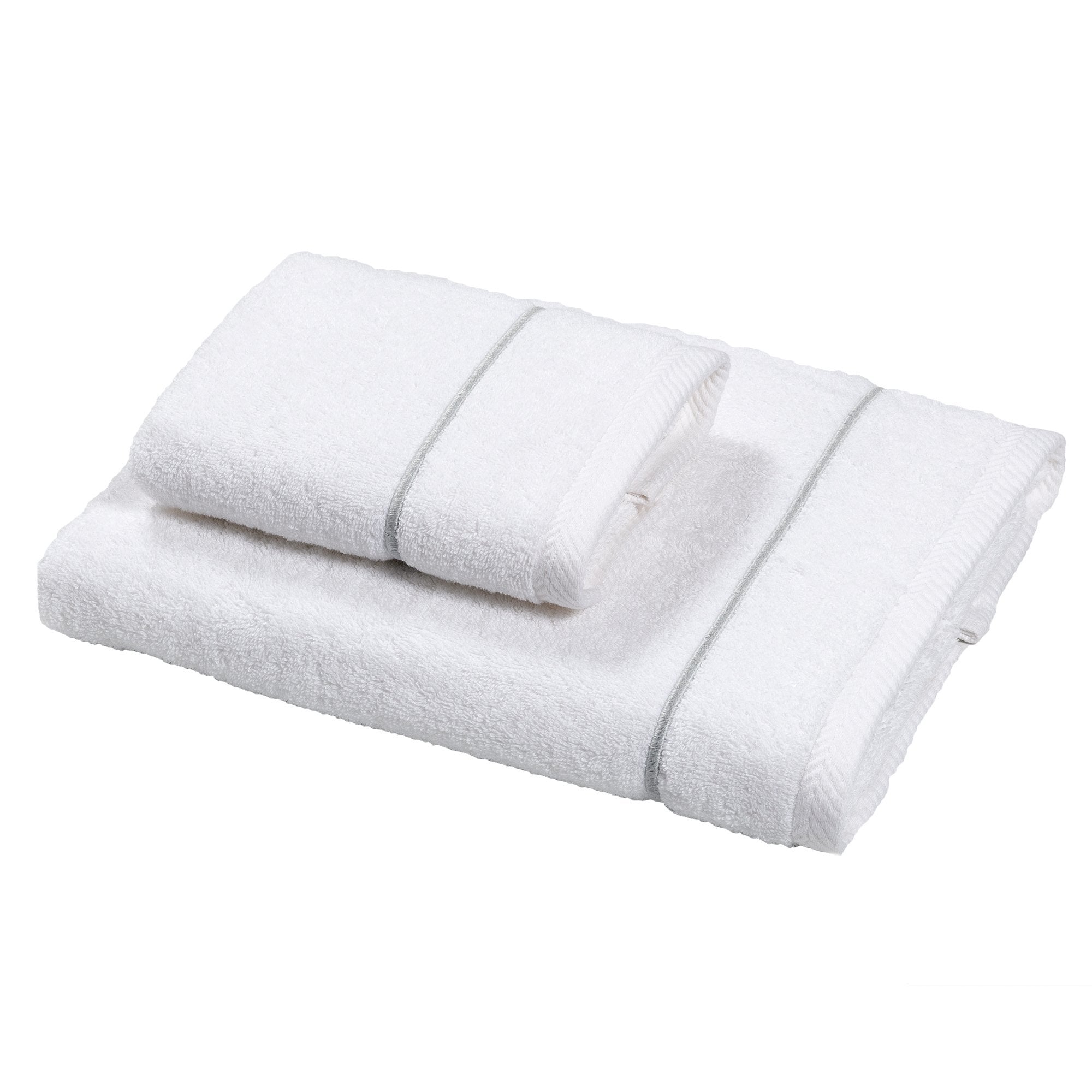 Coppia di Spugna con ricamo bacchetta - Atollo Coppia di spugna Dea Bianco/Grigio