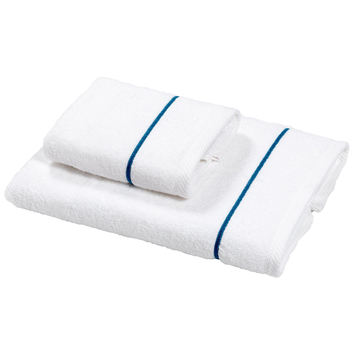 Coppia di Spugna con ricamo bacchetta - Atollo Coppia di spugna Dea Bianco/Verde Pavone