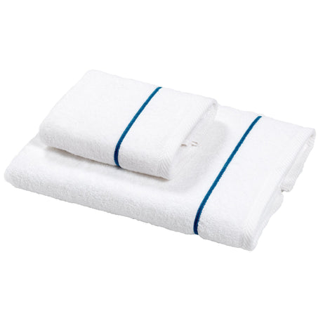 Coppia di Spugna con ricamo bacchetta - Atollo Coppia di spugna Dea Bianco/Verde Pavone