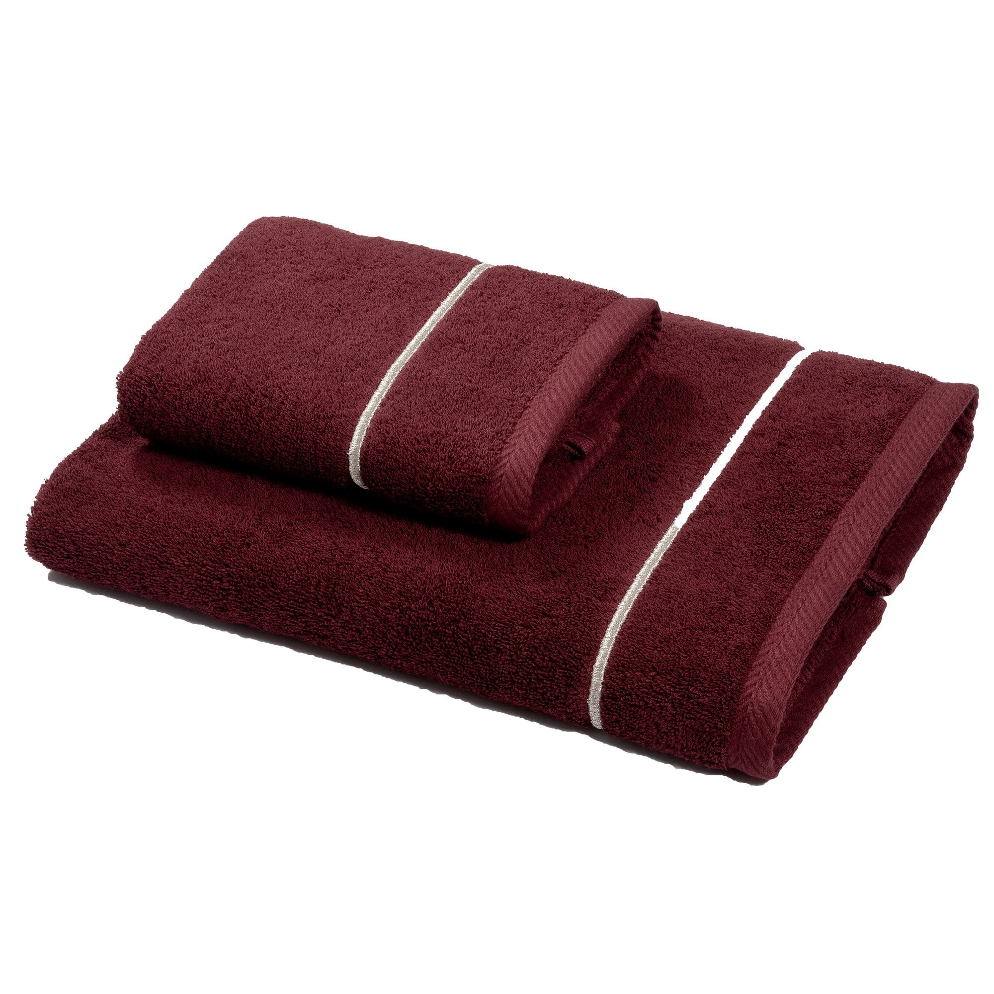 Coppia di Spugna con ricamo bacchetta - Atollo Coppia di spugna Dea Bordeaux