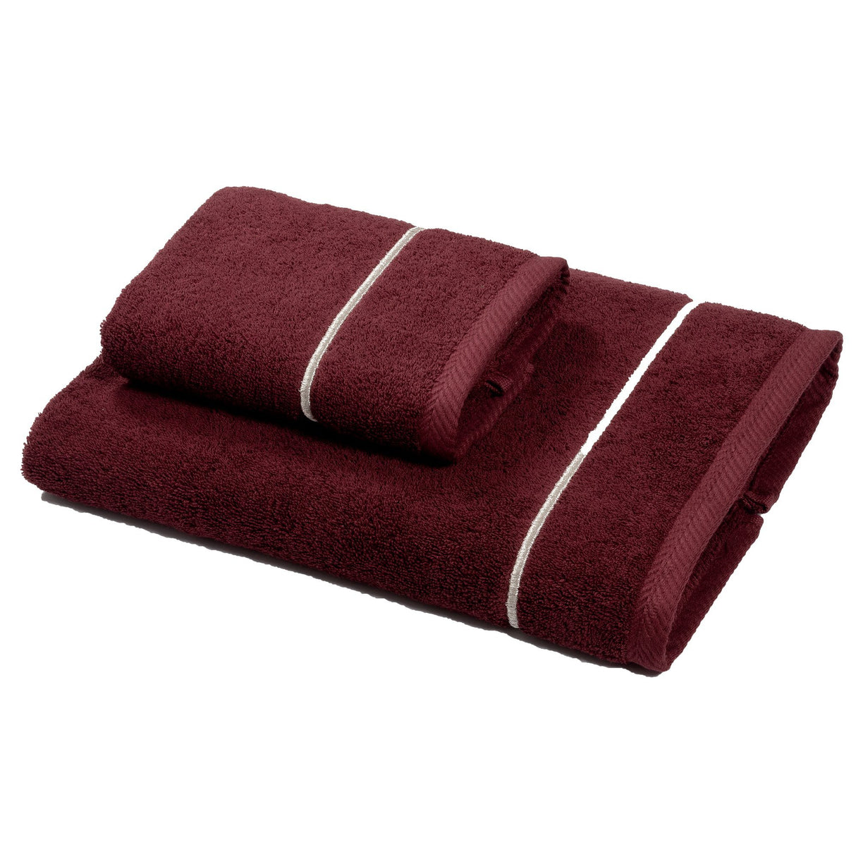 Coppia di Spugna con ricamo bacchetta - Atollo Coppia di spugna Dea Bordeaux