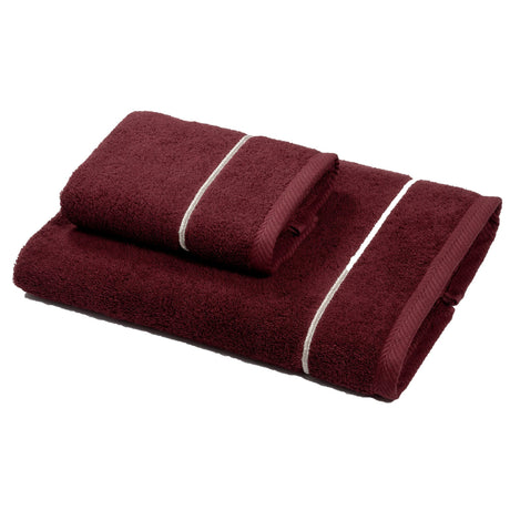 Coppia di Spugna con ricamo bacchetta - Atollo Coppia di spugna Dea Bordeaux