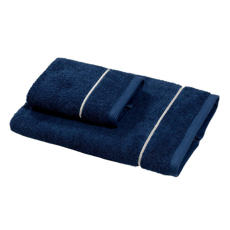 Coppia di Spugna con ricamo bacchetta - Atollo Coppia di spugna Dea Navy/Argento