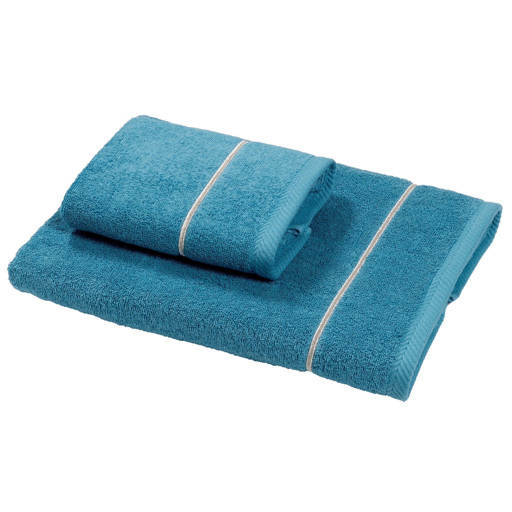 Coppia di Spugna con ricamo bacchetta - Atollo Coppia di spugna Dea Verde Pavone