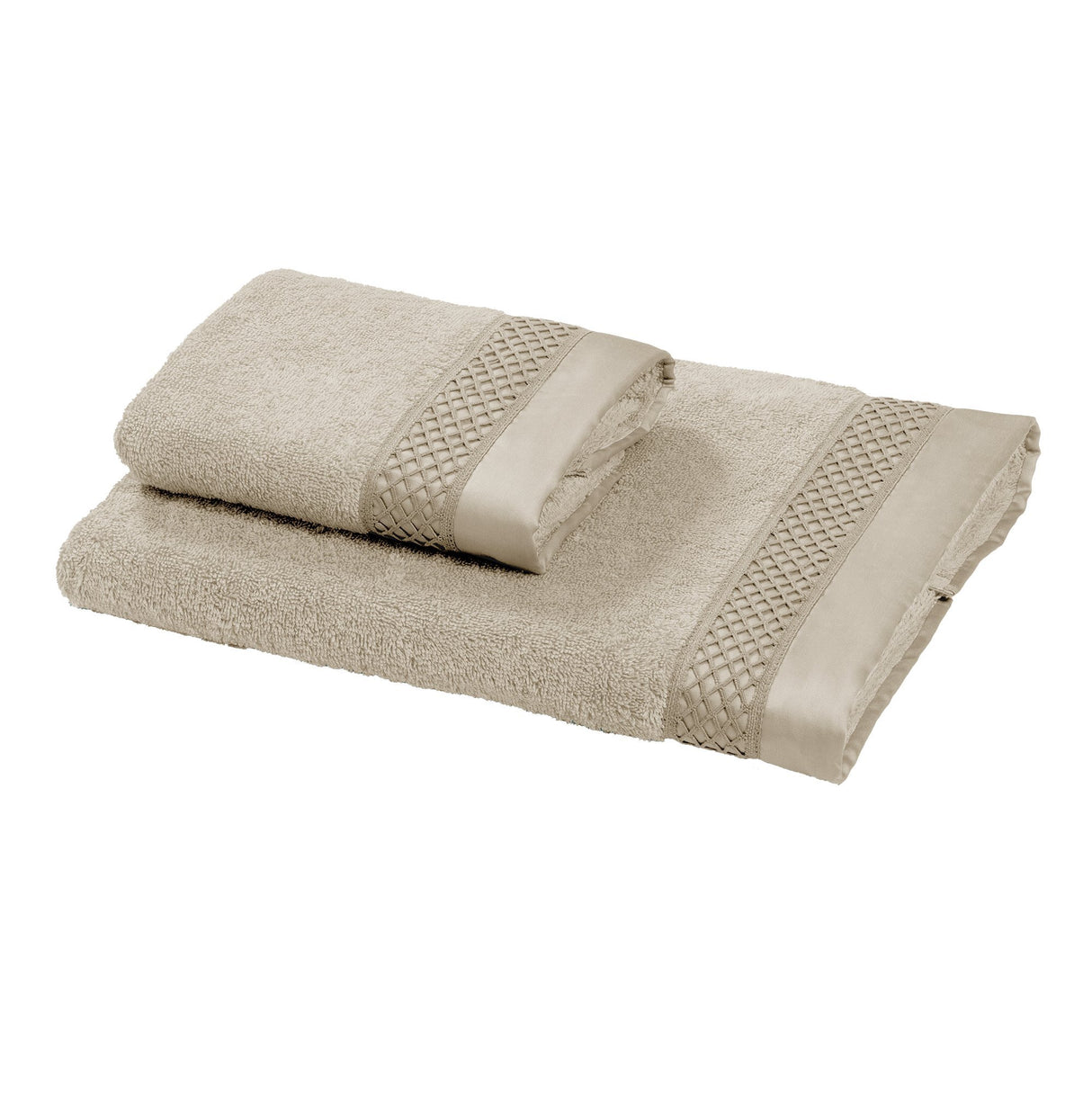 Coppia di Spugna con Balza in raso e Pizzo - Brio Coppia di spugna Dea Beige