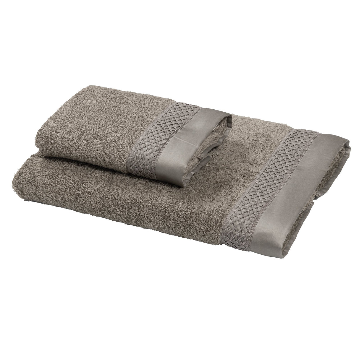 Coppia di Spugna con Balza in raso e Pizzo - Brio Coppia di spugna Dea Beige Scuro