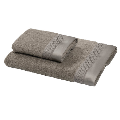 Coppia di Spugna con Balza in raso e Pizzo - Brio Coppia di spugna Dea Beige Scuro