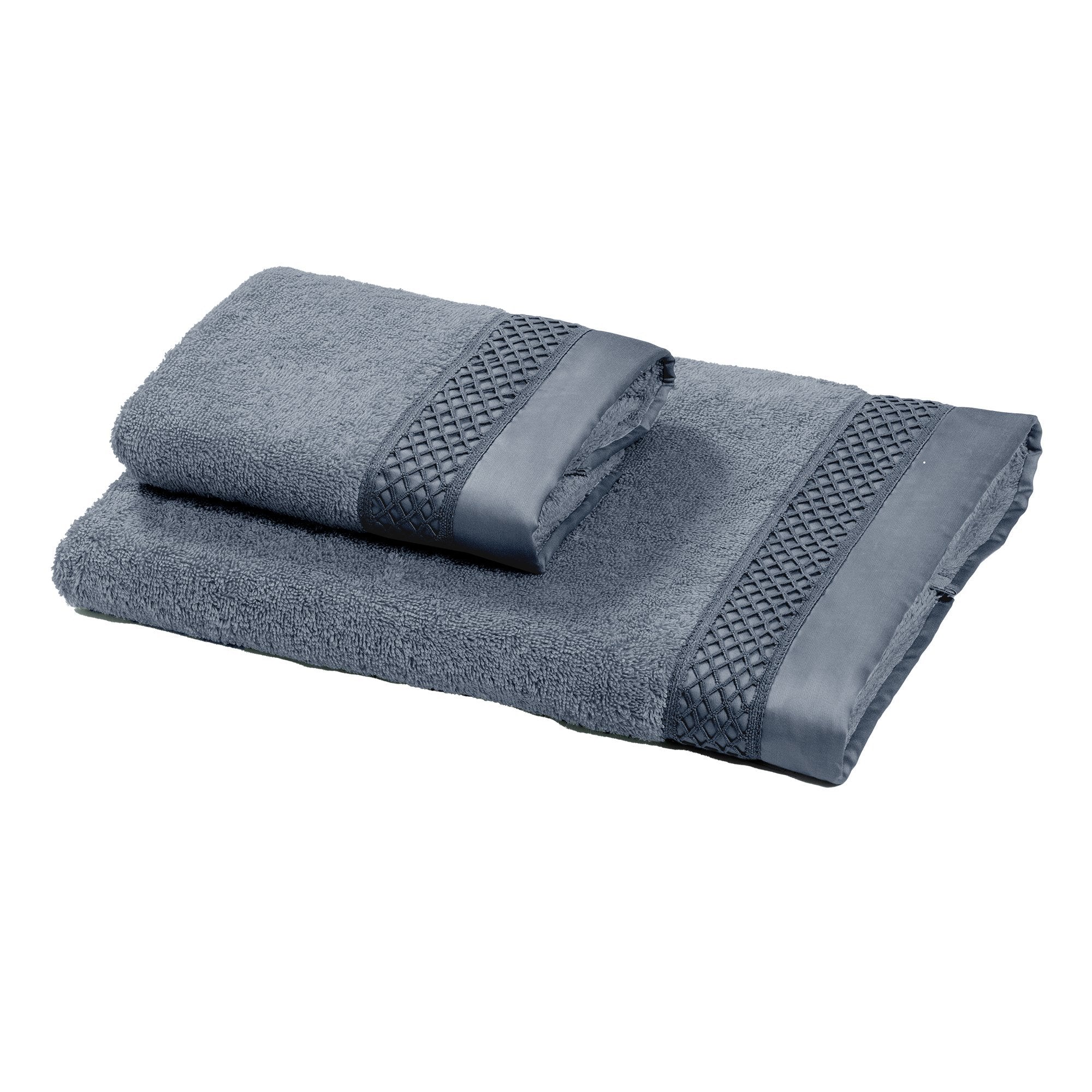 Coppia di Spugna con Balza in raso e Pizzo - Brio Coppia di spugna Dea Blu