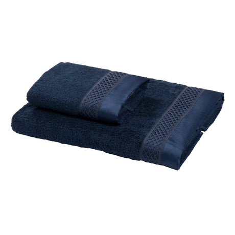 Coppia di Spugna con Balza in raso e Pizzo - Brio Coppia di spugna Dea Navy