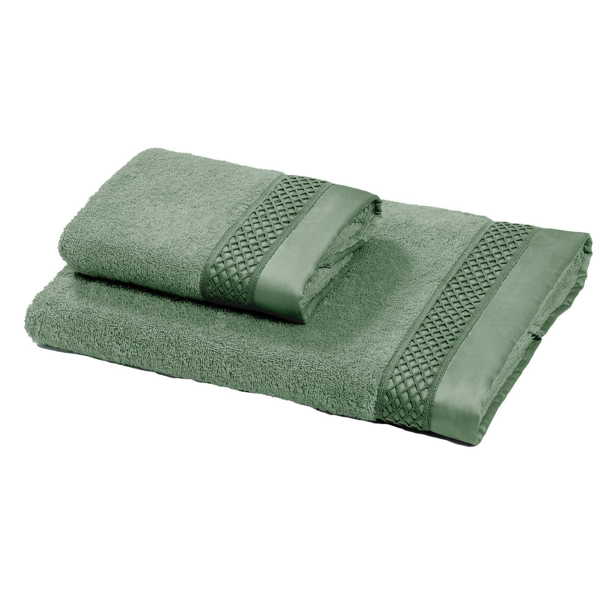 Coppia di Spugna con Balza in raso e Pizzo - Brio Coppia di spugna Dea Verde