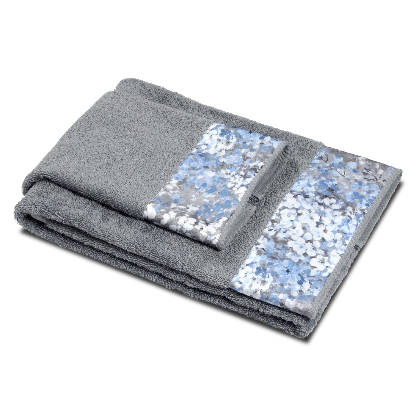 Coppia di Spugna con Balza in Raso - Glicine Coppia di spugna Dea Blu Cenere