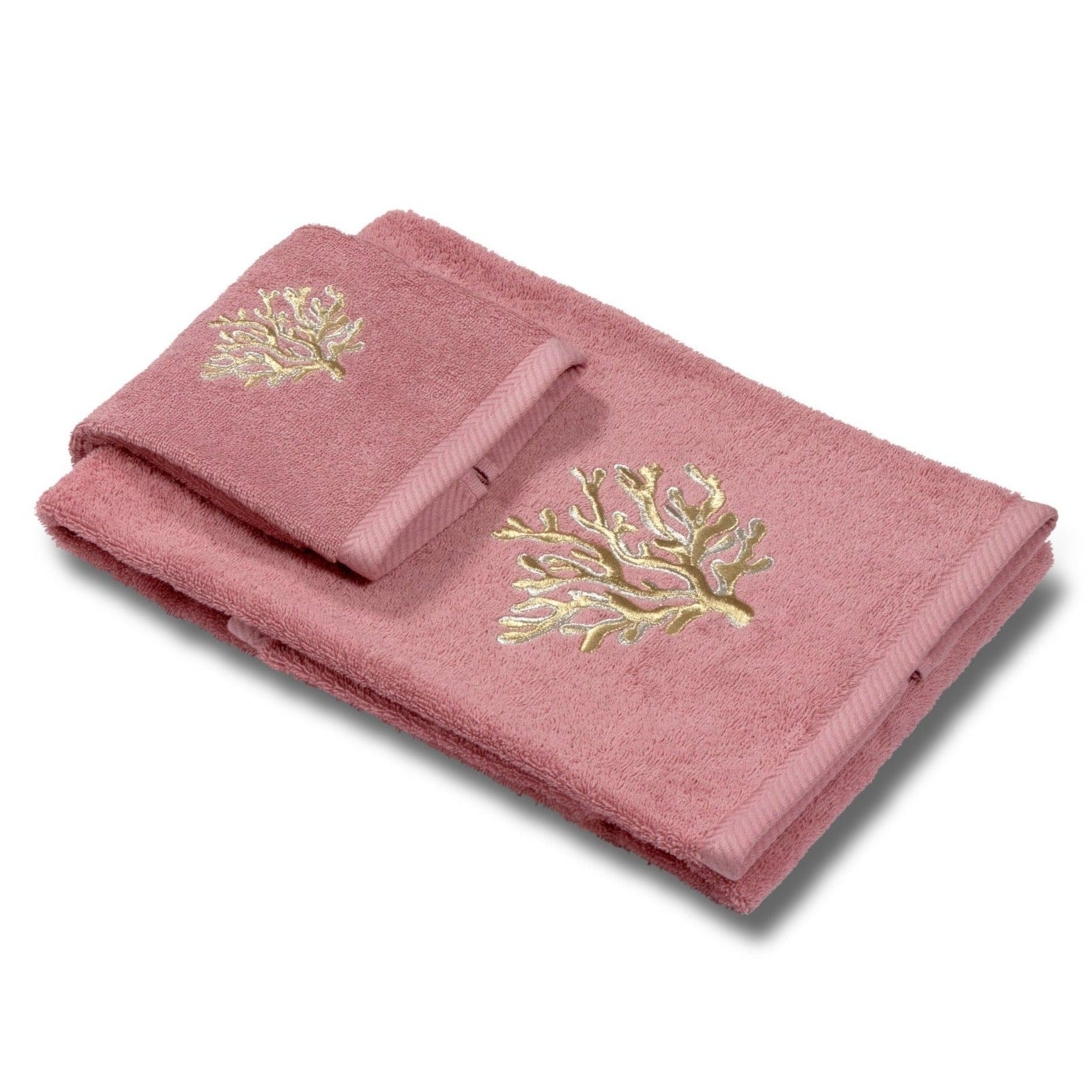 Coppia di Spugna di Cotone con Applicazione - Coralli Coppia di spugna Dea Rosa