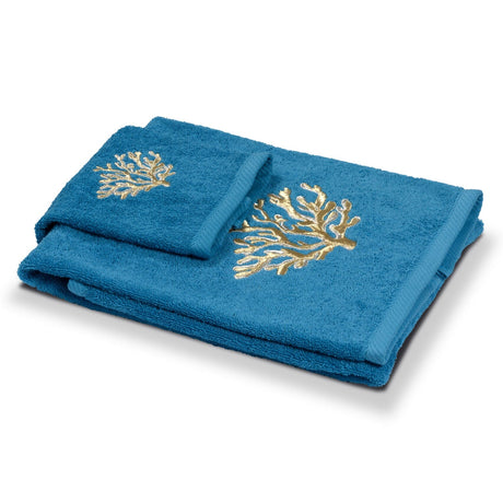 Coppia di Spugna di Cotone con Ricamo - Coralli Coppia di spugna Dea