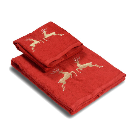 Coppia di Spugna Ricamata - Merano Coppia di spugna Dea Rosso