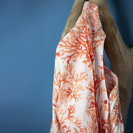 Copricostume in Cotone e Lino Fantasia Corallina - Phocea Copricostume Marinette Saint-Tropez
