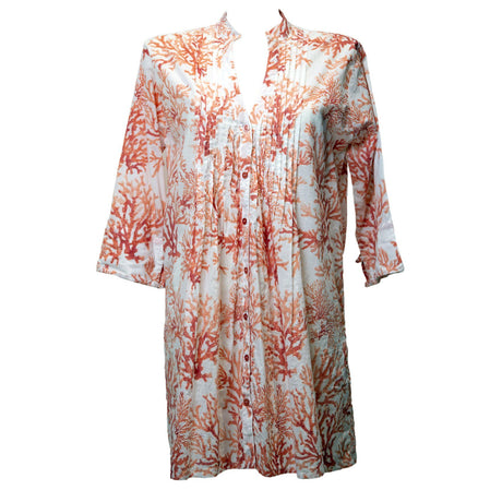 Copricostume in Puro Cotone fantasia corallina - Phocea Copricostume Marinette Saint-Tropez Corallo S/M