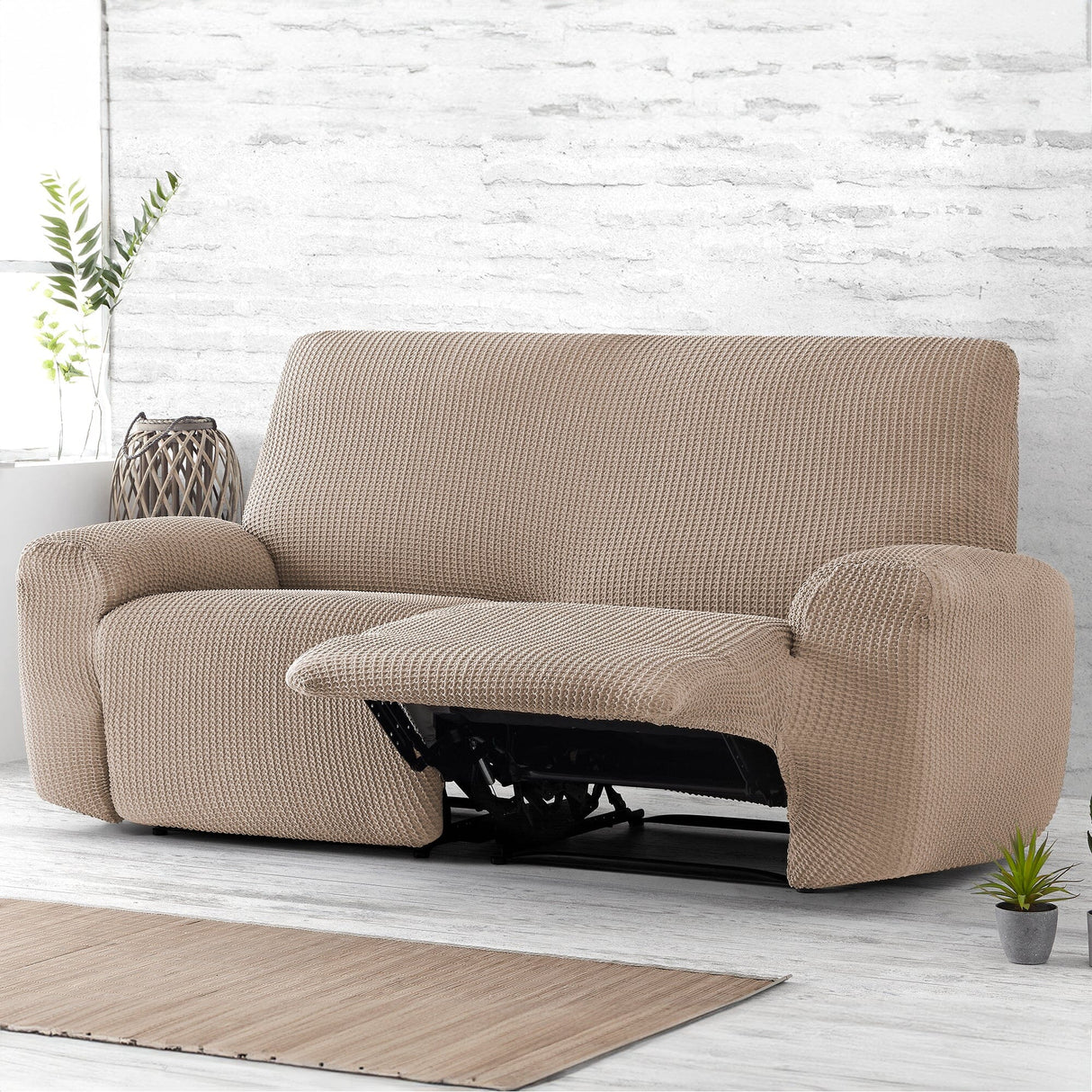 Copridivano Elastico Sagomato per Divano Reclinabile in Tessuto Jacquard - Milos Copridivano Belmarti Copridivano (2 Posti) Lino