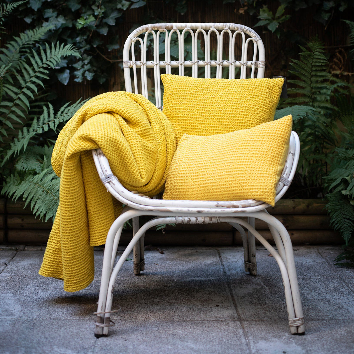 Copriletto a Nido D'Ape StoneWashed in Cotone Tinta Unita - Maia Copriletto Vivaraise