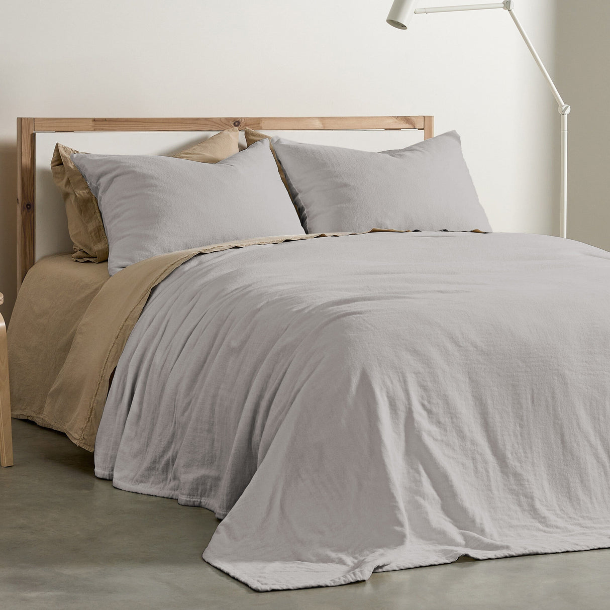 Copriletto in Ciniglia di Cotone Tinta Unita - Baarn Copriletto Lisola Matrimoniale Argento