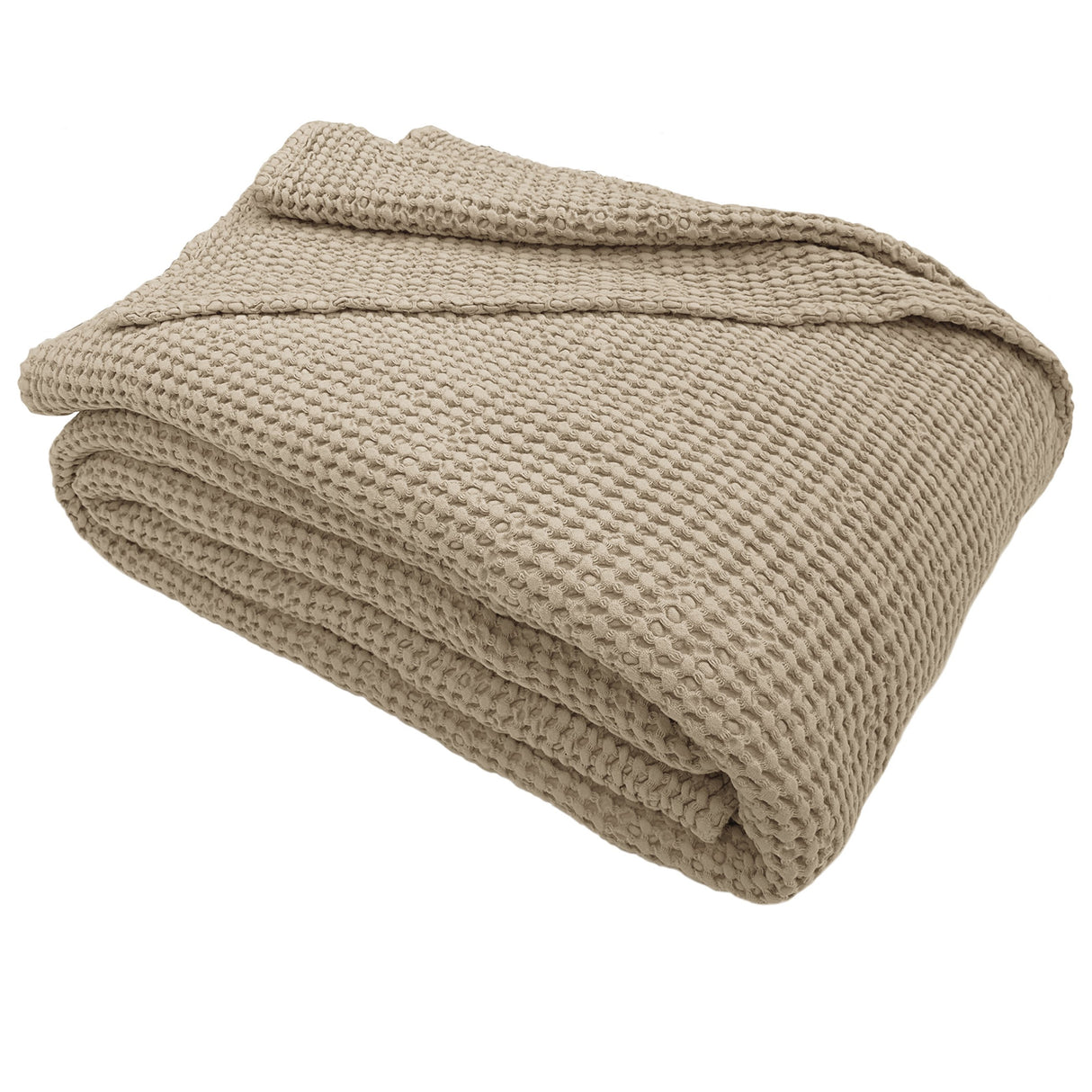 Copriletto di Cotone a Nido d'Ape StoneWashed No Stiro - Anthony Copriletto Bianca Singolo Taupe