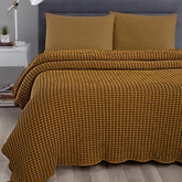 Copriletto in Cotone a Nido d'Ape StoneWashed No Stiro - Chaltony Copriletto Bianca