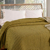 Copriletto in Cotone a Nido d'Ape StoneWashed No Stiro - Chaltony Copriletto Bianca