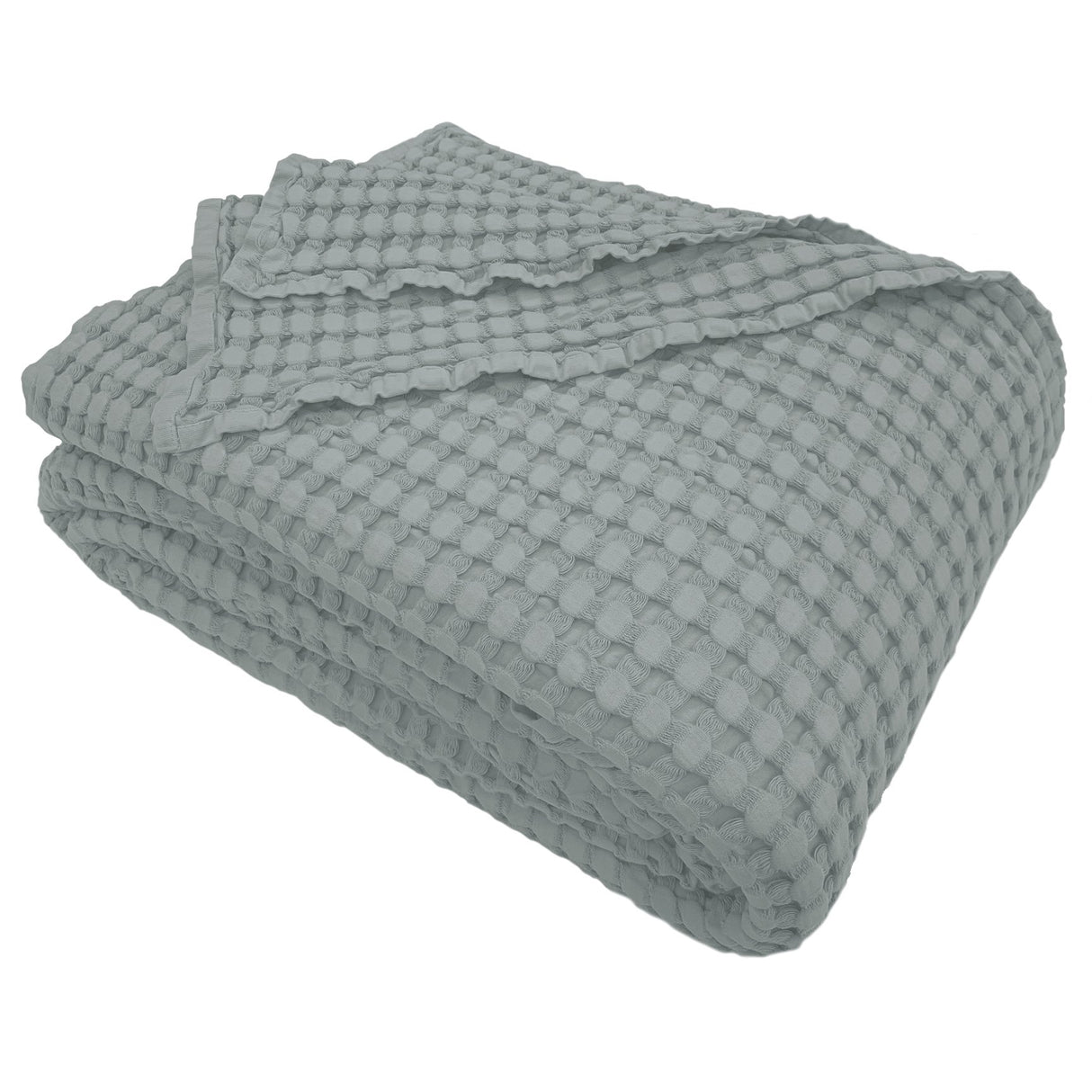 Copriletto di Cotone a Nido d'Ape StoneWashed No Stiro - Chaltony Copriletto Bianca Singolo Grigio