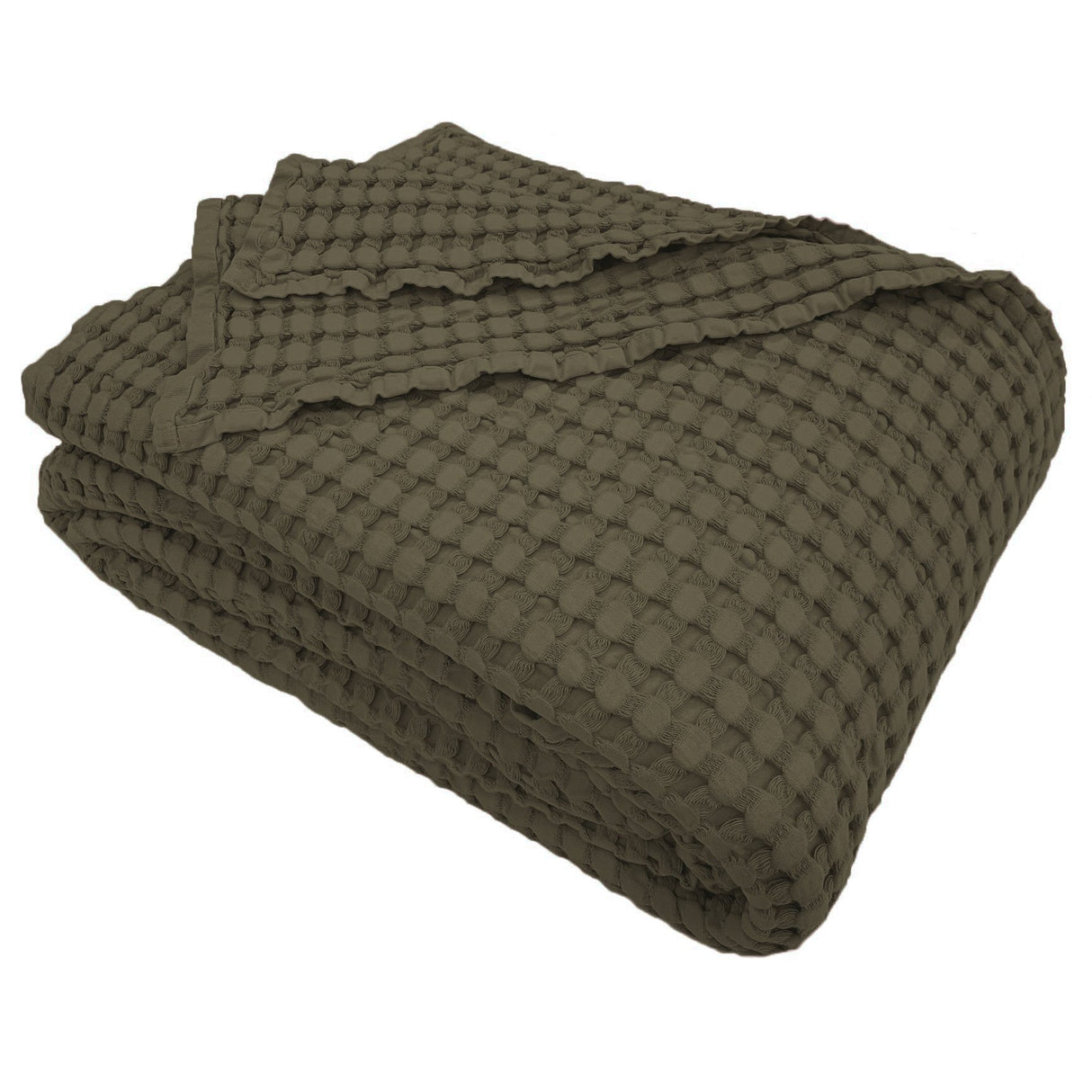 Copriletto in Cotone a Nido d'Ape StoneWashed No Stiro - Chaltony Copriletto Bianca