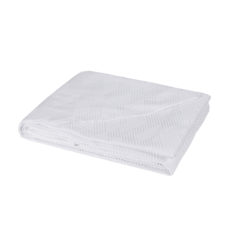 Copriletto in Tessuto Jacquard Tinto in Filo - Triennale Copriletto Fazzini Atelier Matrimoniale Bianco