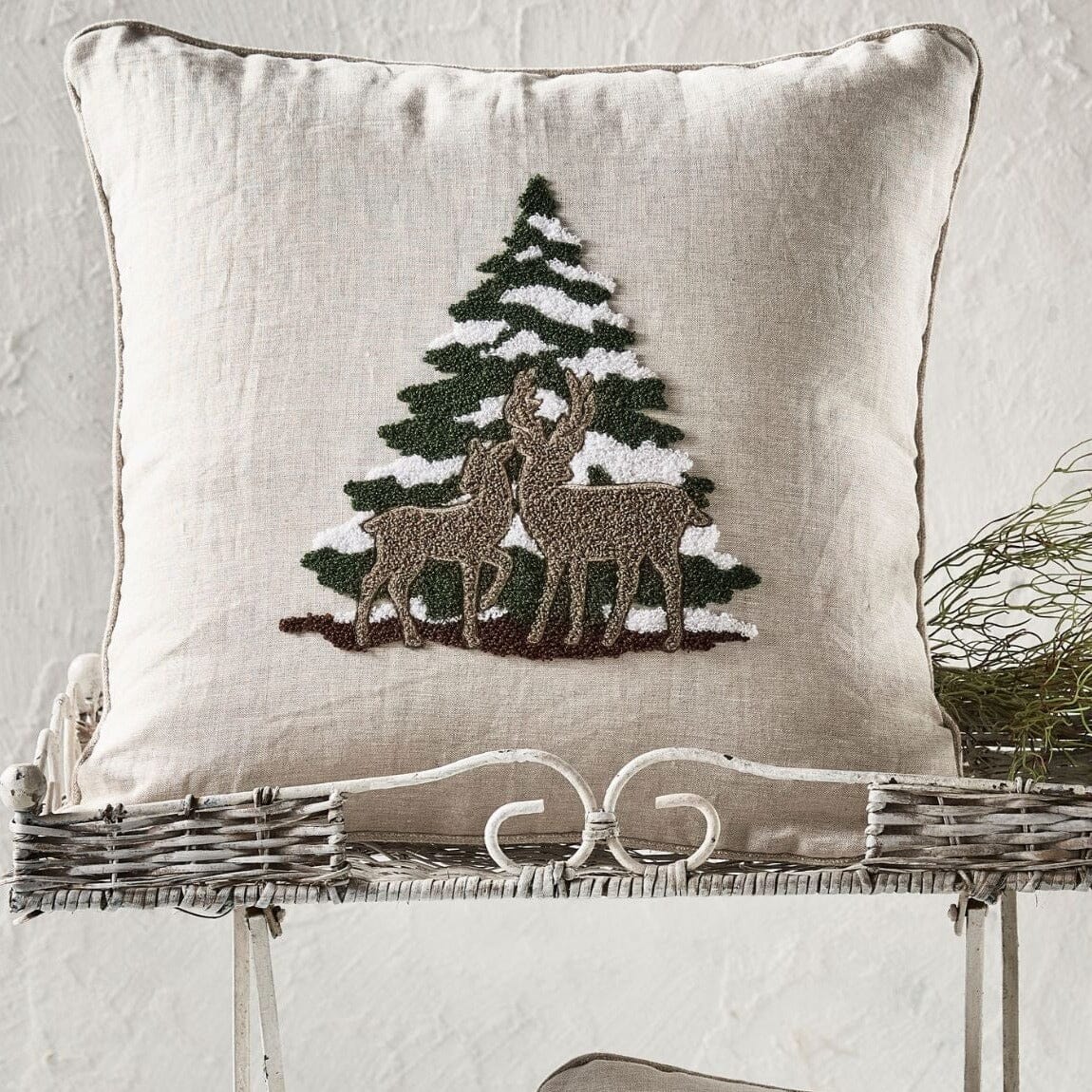 Cuscino Arredo in Lino Ricamato - Pino Cuscini Arredo Creole Home