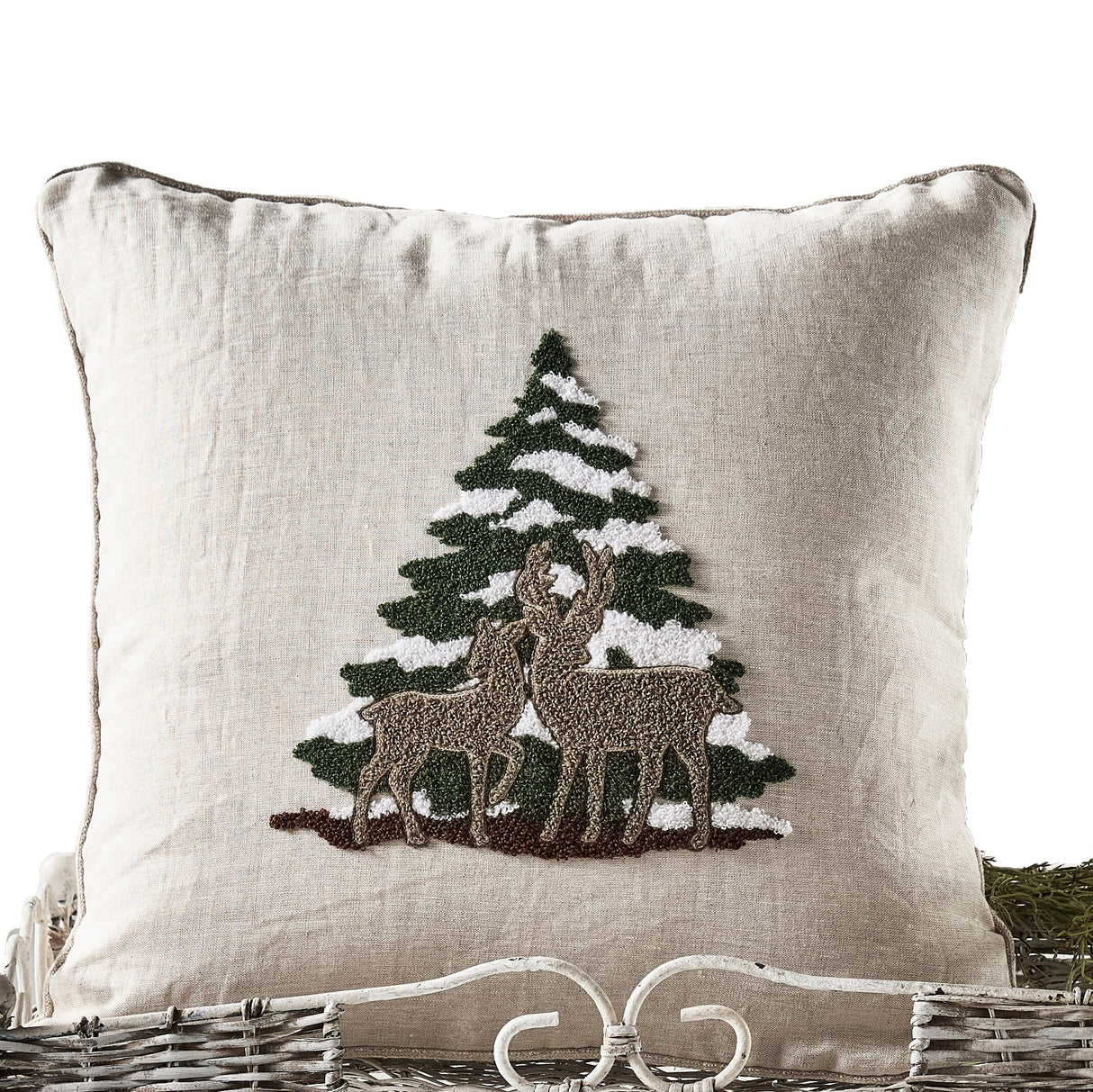 Cuscino Arredo in Lino Ricamato - Pino Cuscini Arredo Creole Home Pino