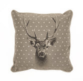 Cuscino Arredo in Puro Cotone con Fantasia Cervo - Trofeo Cuscini Arredo Daunex Beige