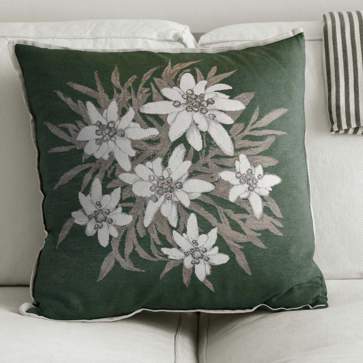 Cuscino Arredo in Puro Cotone con Fantasia Floreale - Stella Alpina Cuscini Arredo Daunex