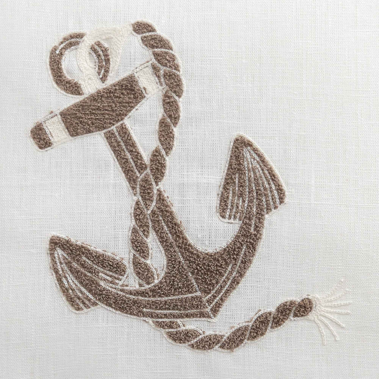 Cuscino Arredo Quadrato in Puro Lino con Ricamo - Milos Cuscini Arredo Biancoperla