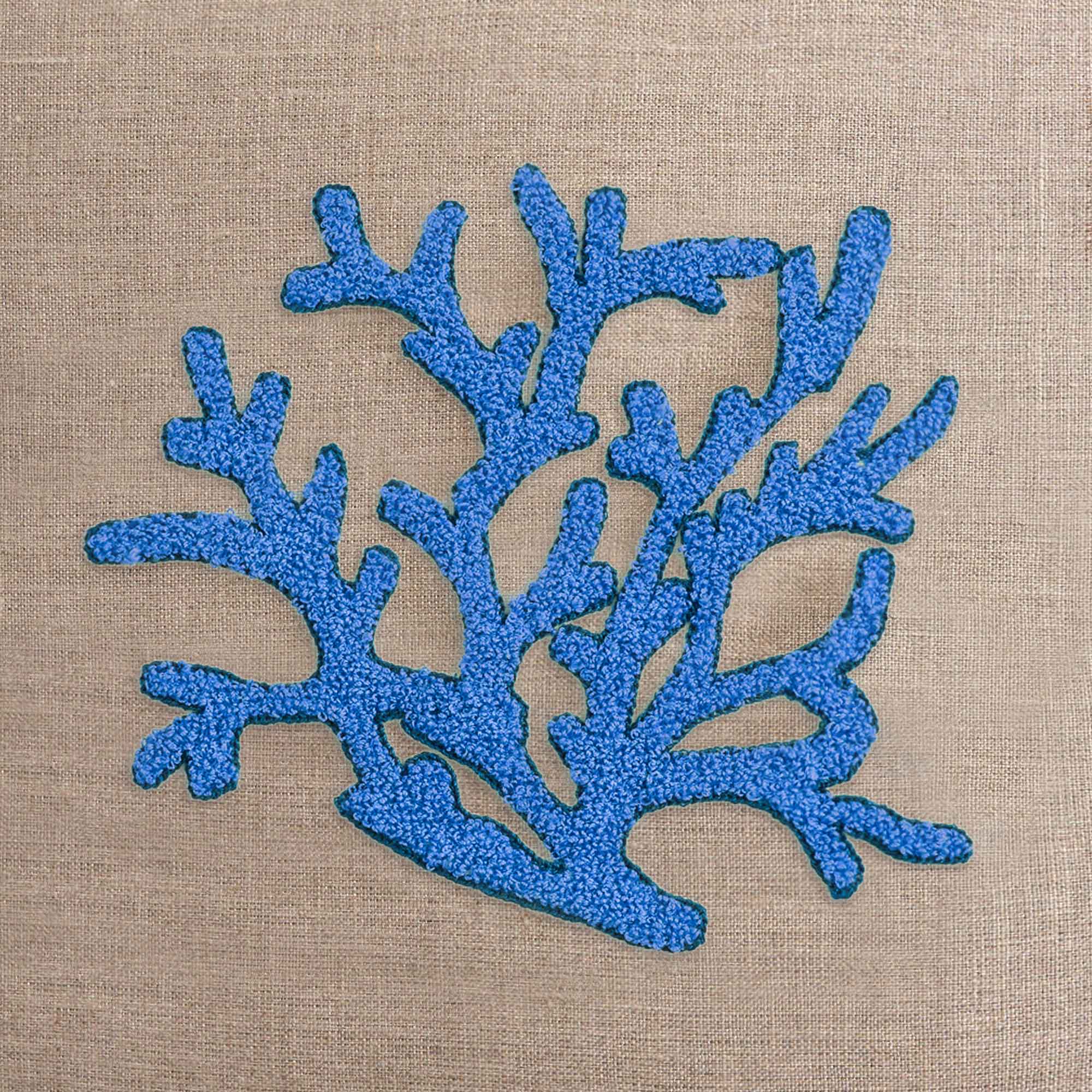 Cuscino Arredo Quadrato in Puro Lino con Ricamo - Zante Cuscini Arredo Biancoperla