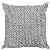 Cuscino in Puro Cotone con Fantasia Geometrica - Helga Cuscini Arredo Lisola Grigio
