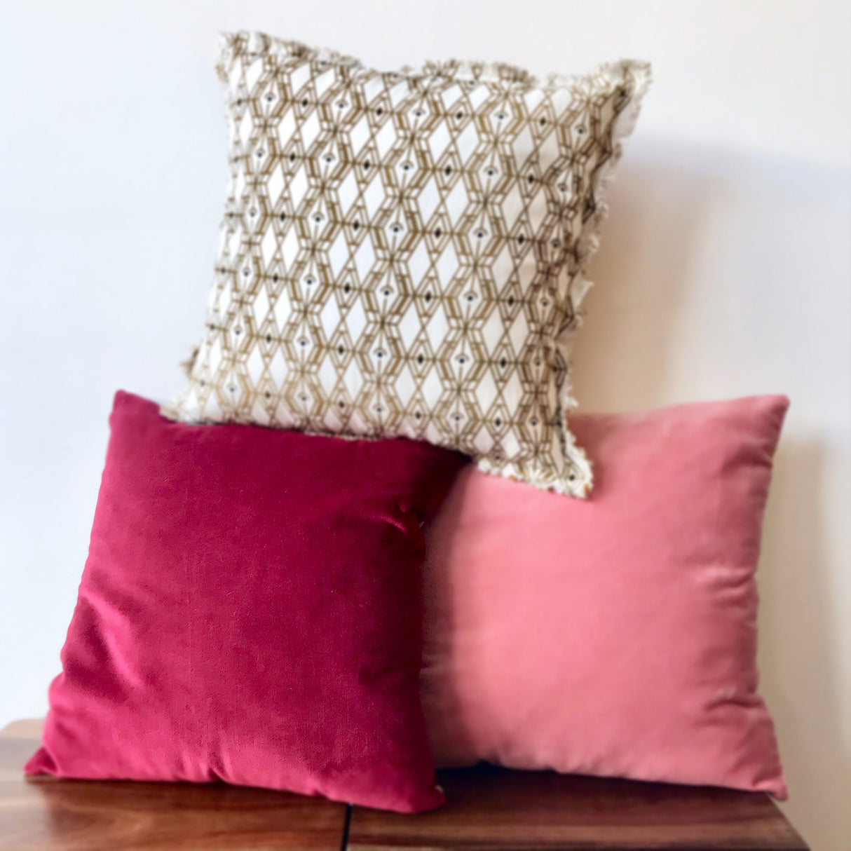 Cuscino in Velluto e Cotone Chambray Tinta Unita - Elise Cuscino Vivaraise