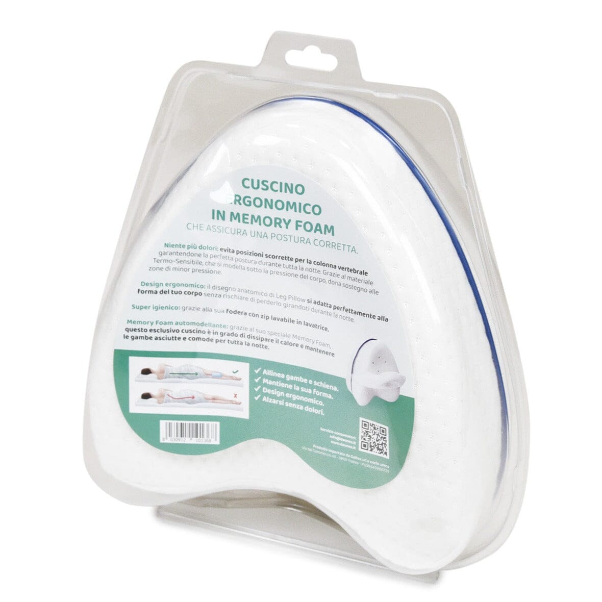 Cuscino per Supporto Gambale in Memory Foam - Leg Pillow Guanciale Daunex