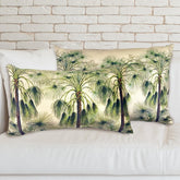 Cuscino Rettangolare in Velluto Stampato Fantasia Palme - Green Palms Cuscini Arredo Vanilla Fly
