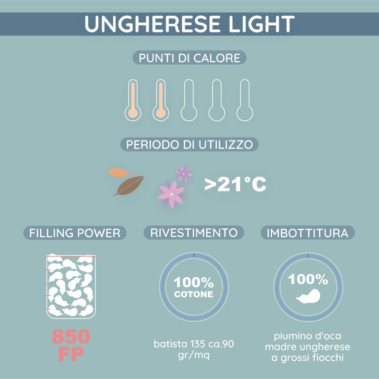 Daunex Ungherese Piumino Light Piumino d'oca Daunex