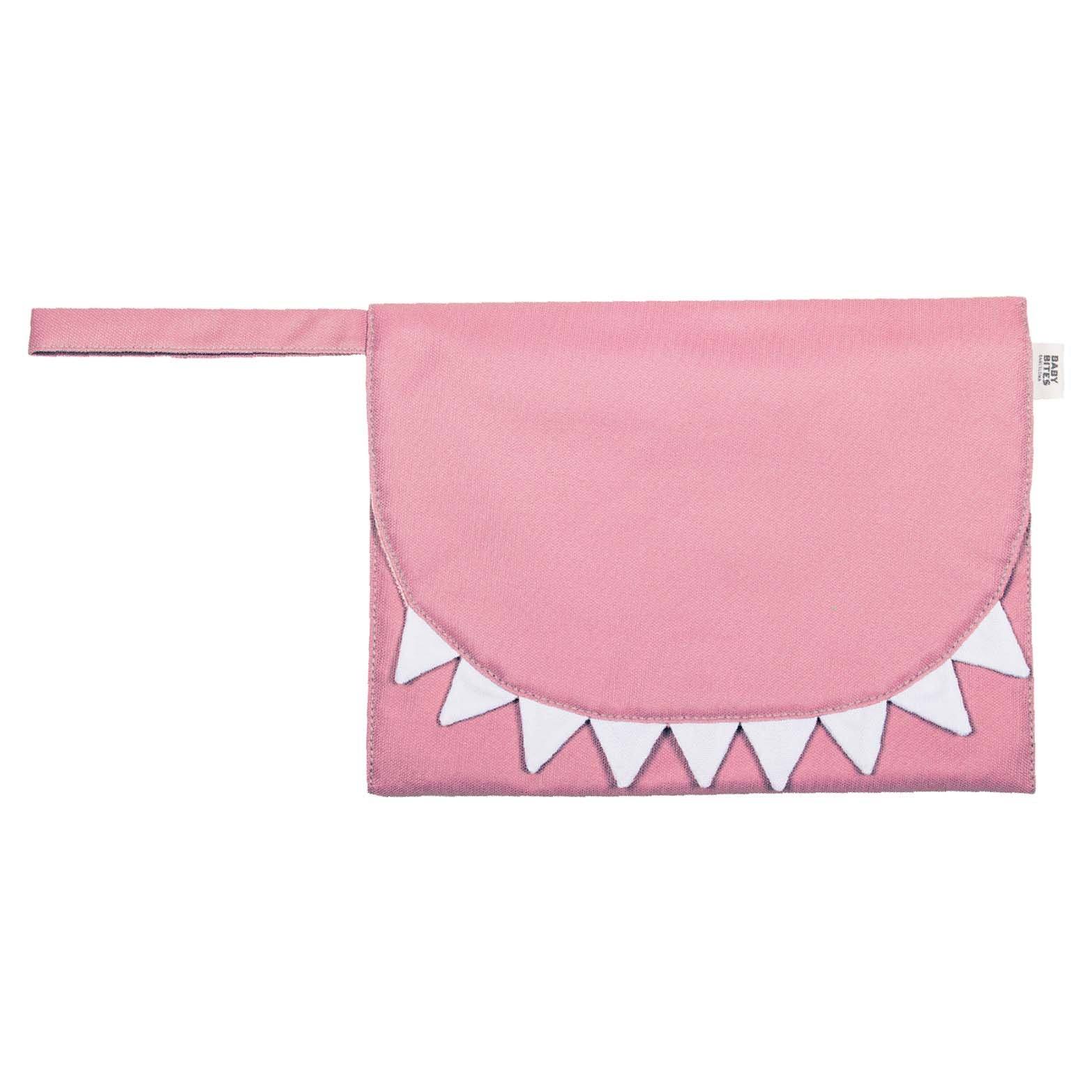 Fasciatoio Portatile Impermeabile in Tinta Unita - Shark Fasciatoi Baby Bites Rosa