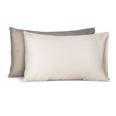 Federa Reversibile in Raso di Puro cotone - Mirror federa BiancoPerla Beach/Prisma