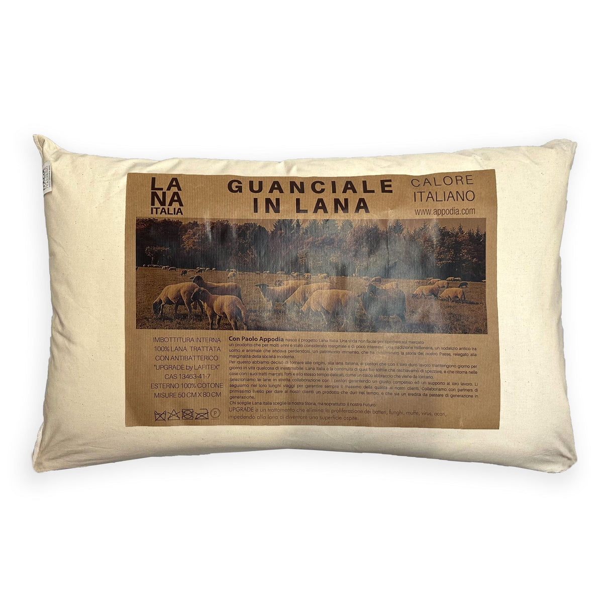Guanciale Anallergico in Pura Lana - Serene Guanciale Lana Italia 50x80cm
