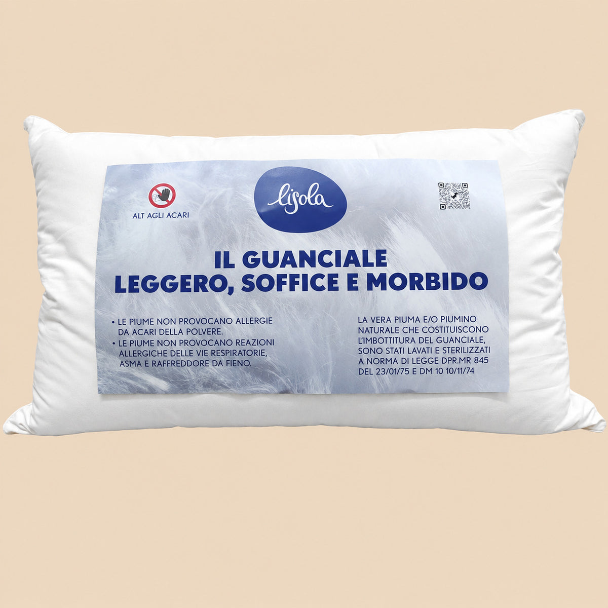 Federa Cotone Cuscino Cuscino V.I.P. PLUFF 50x80 - Anallergico In Fibra Poliestere Con Federa Cotone Pillow Case - 13